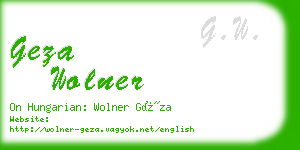 geza wolner business card